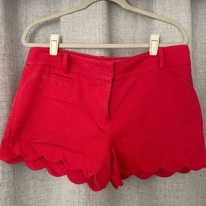 LOFT Coral Scallop Hem Textured 4” Short